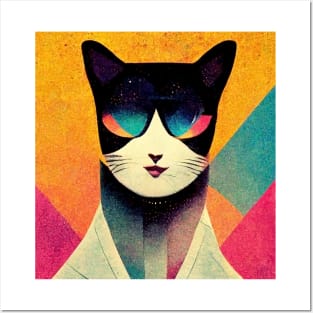 disco cat Posters and Art